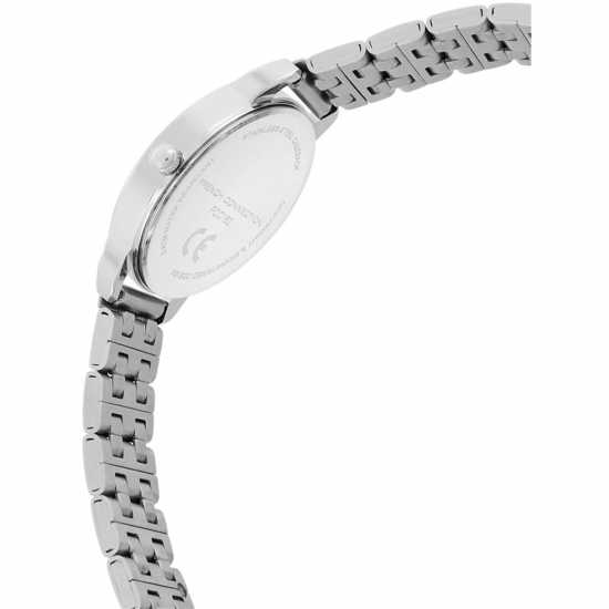 French Connection Silver Case Round Shape Silver Strap Quartz Watch  