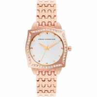 French Connection Rose Case Square Shape Rose Strap Quartz Watch  