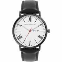 French Connection Black Case Round Shape Black Strap Quartz Watch  