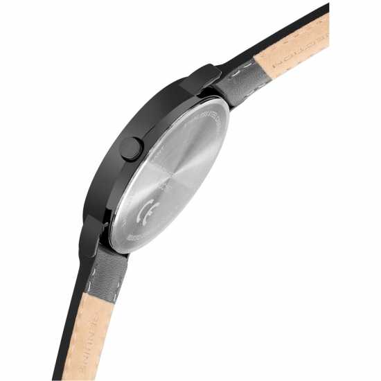 French Connection Black Case Round Shape Black Strap Quartz Watch  