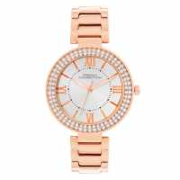 French Connection Silver Case Round Shape Silver Strap Quartz Watch  