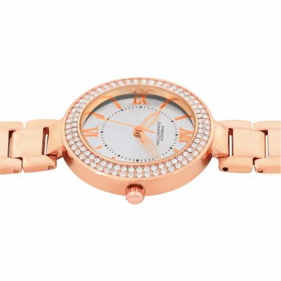 French Connection Silver Case Round Shape Silver Strap Quartz Watch  