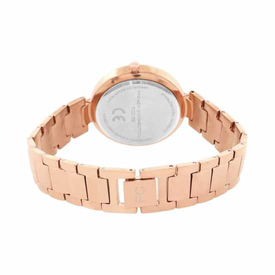 French Connection Silver Case Round Shape Silver Strap Quartz Watch  