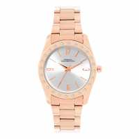 French Connection Rose Case Round Shape Rose Strap Quartz Watch  