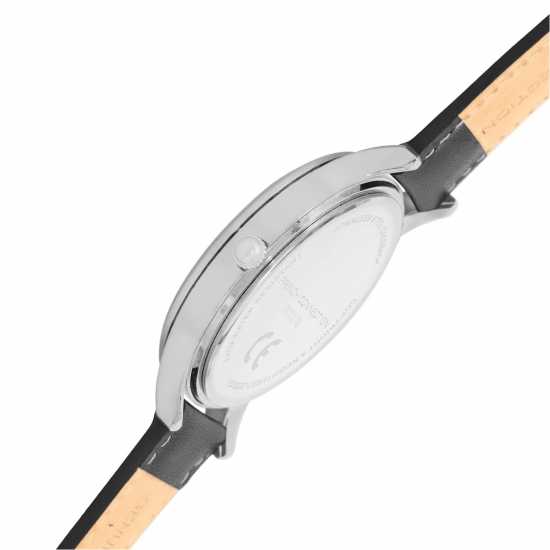 French Connection Rose Case Round Shape Black Strap Quartz Watch  