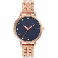 French Connection Rose Case Round Shape Rose Strap Quartz Watch  