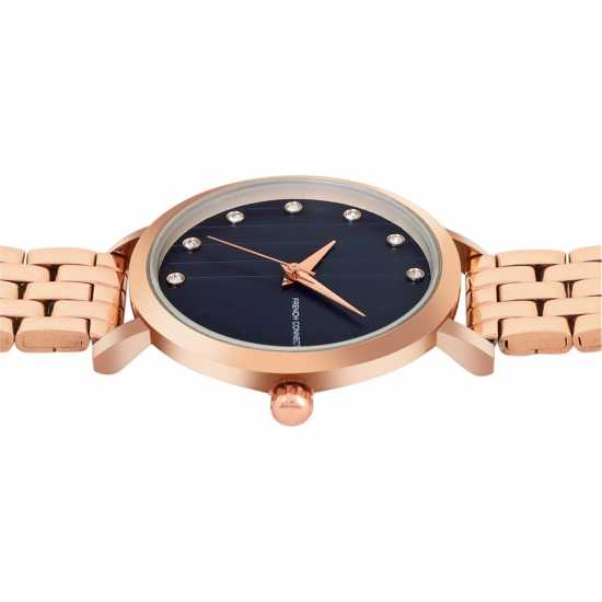 French Connection Rose Case Round Shape Rose Strap Quartz Watch  