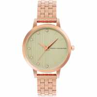 French Connection Rose Case Round Shape Rose Strap Quartz Watch  