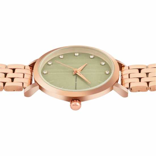 French Connection Rose Case Round Shape Rose Strap Quartz Watch  