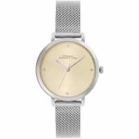 Fcuk Silver Case Round Shape Silver Strap Quartz Watch  