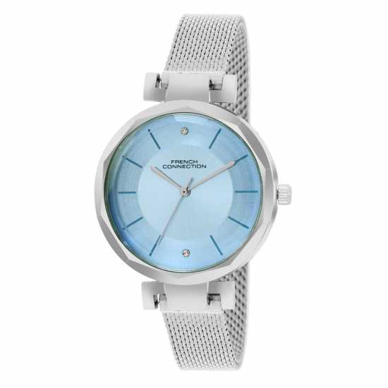 Fcuk Silver Case Round Shape Silver Strap Quartz Watch  