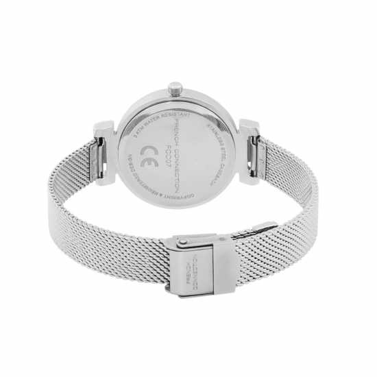 Fcuk Silver Case Round Shape Silver Strap Quartz Watch  