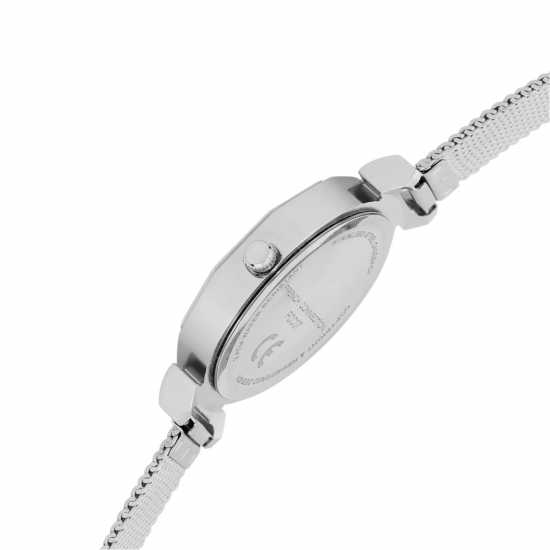 Fcuk Silver Case Round Shape Silver Strap Quartz Watch  