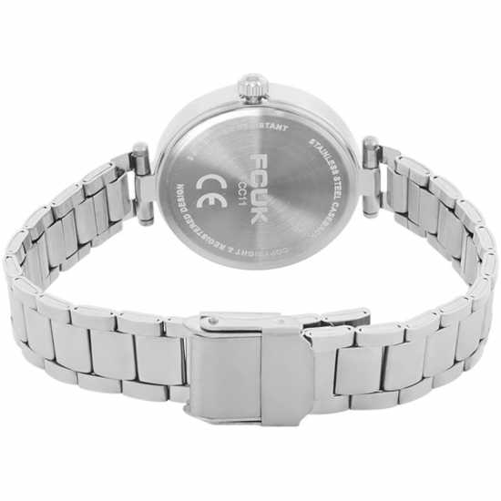 Fcuk Silver Case Round Shape Silver Strap Quartz Watch  