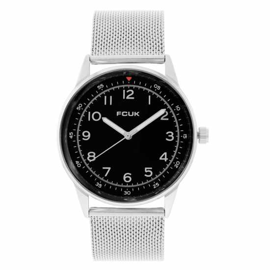Fcuk Silver Case Round Shape Silver Strap Quartz Watch Fcuk Silver Case Round Shape Silver Strap Quartz Watch