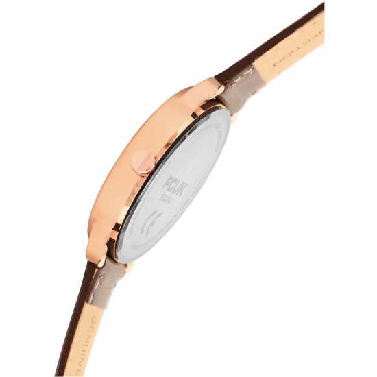 Fcuk Rose Case Round Shape Brown Strap Quartz Watch Fcuk Rose Case Round Shape Brown Strap Quartz Watch