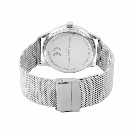 Fcuk Silver Case Round Shape Silver Strap Quartz Watch  