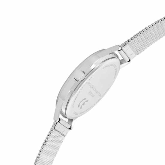 Fcuk Silver Case Round Shape Silver Strap Quartz Watch  