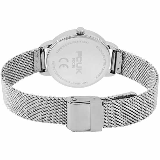 Fcuk Silver Case Round Shape Silver Strap Quartz Watch  