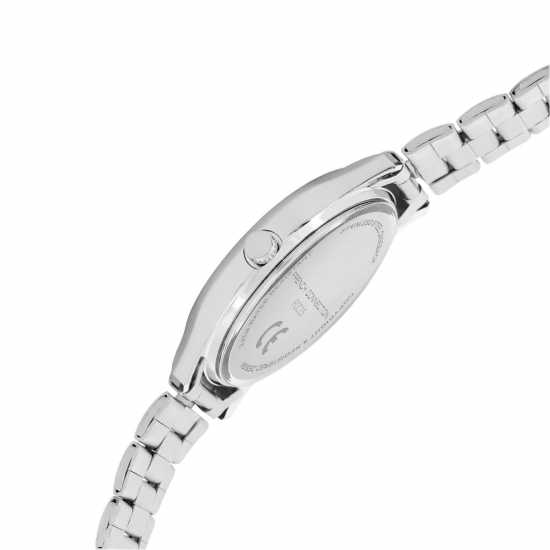 French Connection Silver Case Round Shape Silver Strap Quartz Watch  