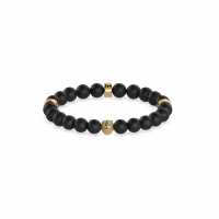 Guess Men's Black Beads And Lion Bead Bracelets  