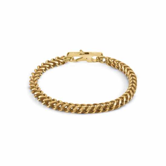 Guess Men's Black And Gold Chain Bracelets  