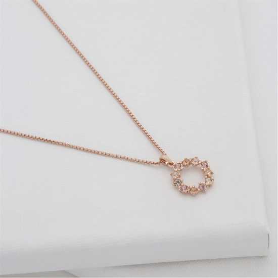 Ted Baker Cresar Crystal Hoop Pendant Necklace Rose Gold/Pink Бижутерия