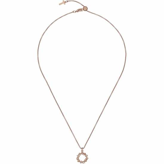 Ted Baker Cresar Crystal Hoop Pendant Necklace Rose Gold/Pink Бижутерия