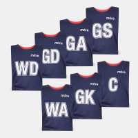 Mitre Adults Netball Bibs Морска синьо/червено 