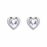 Ted Baker Han Crystal Heart Earrings For Women Silver/Crystal Бижутерия