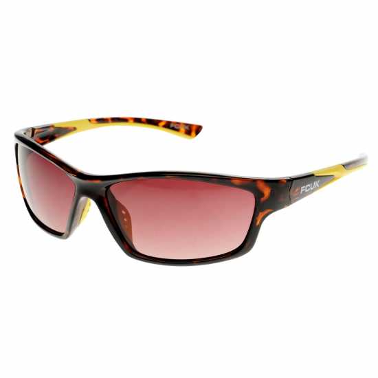 French Connection Слънчеви Очила Мъже Plastic Wrap Around Sunglasses Mens Tortoise/Brown Слънчеви очила