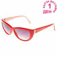 French Connection Дамски Слънчеви Очила Plastic Oversized Cat Eye Sunglasses Ladies Red/Grey Слънчеви очила