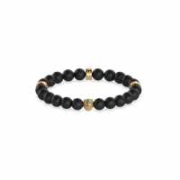 Guess Black Beads & 12Mm Lion Bracelet  
