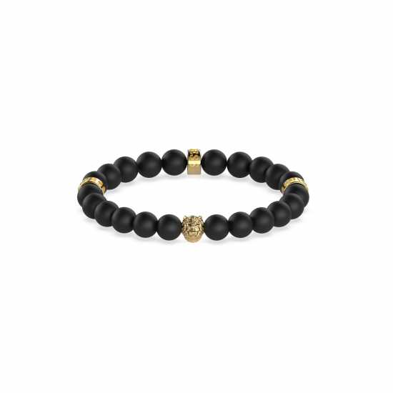 Guess Black Beads & 12Mm Lion Bracelet Guess Black Beads & 12Mm Lion Bracelet