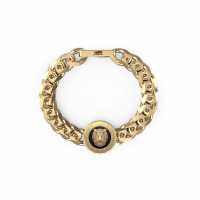 Guess 21Mm Lion Coin & Black Bracelet Gold 