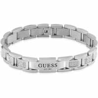 Guess 12Mm Flat Chain & White Cz Bracelet  