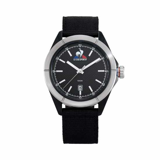 Le Coq Sportif Men's Essentiel Steel Black Fabric Digital Watch  