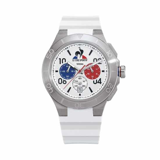 Le Coq Sportif Integrated White Plastic Digital Watch  