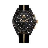 Le Coq Sportif Golden Rooster Black Nylon Digital Watch  