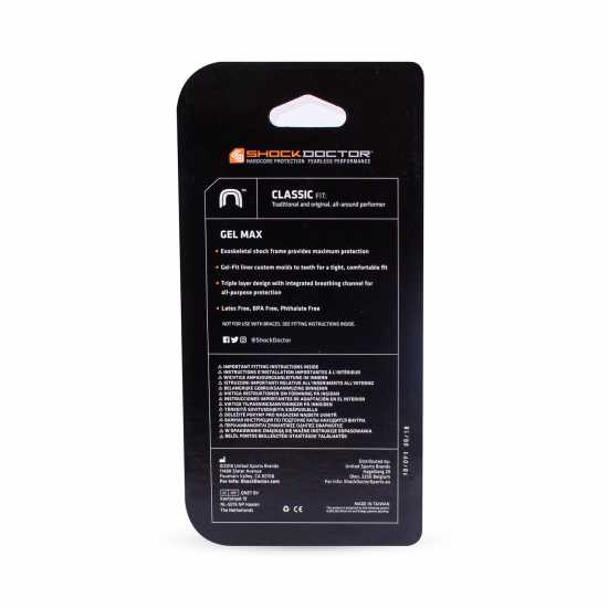 Боксови протектори за уста Shock Doctor Gel Max Mouth Guard Бяло Shock Doctor Gel Max Mouth Guard Бяло Боксови протектори за уста