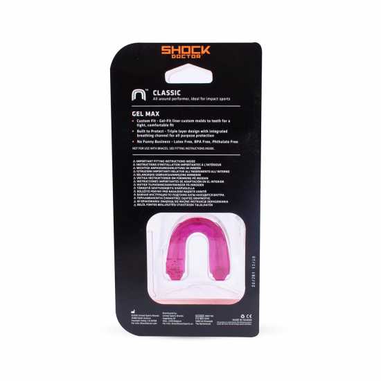 Боксови протектори за уста Shock Doctor Gel Max Mouth Guard Розово Shock Doctor Gel Max Mouth Guard Розово Боксови протектори за уста