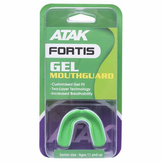 Atak Sports Fortis Gel Mouthguard Senior Зелено/Бяло Боксови протектори за уста