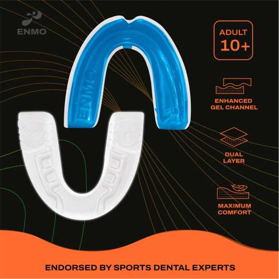 Боксови протектори за уста Hy-Pro Enmo Maxillagel Mouthguard White/Blue Hy-Pro Enmo Maxillagel Mouthguard White/Blue Боксови протектори за уста