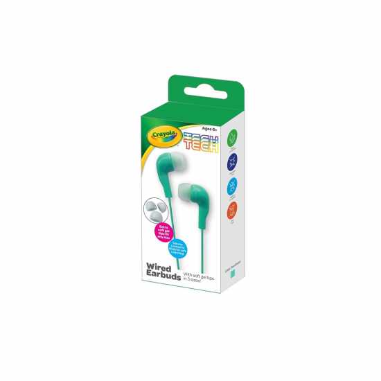 Crayola Kids Wired Earbuds Green  