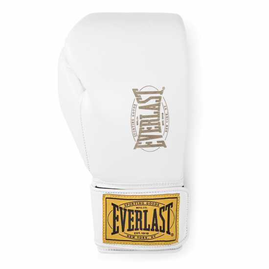 Everlast 1910 Pro Leather Hook And Loop Boxing Gloves White Everlast 1910 Pro Leather Hook And Loop Boxing Gloves White