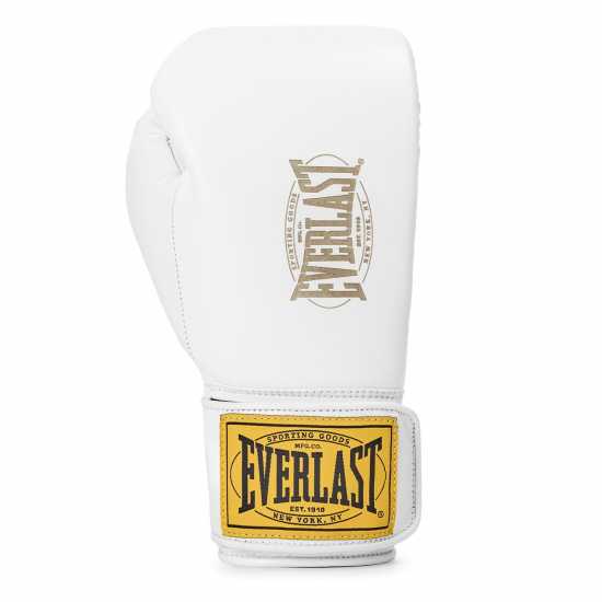 Everlast 1910 Pro Leather Hook And Loop Boxing Gloves White Everlast 1910 Pro Leather Hook And Loop Boxing Gloves White