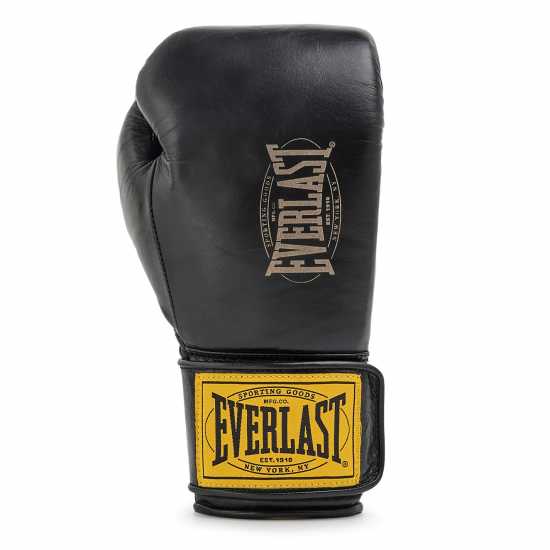 Everlast 1910 Pro Leather Hook And Loop Boxing Gloves Black 