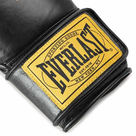 Everlast 1910 Pro Leather Hook And Loop Boxing Gloves Black 