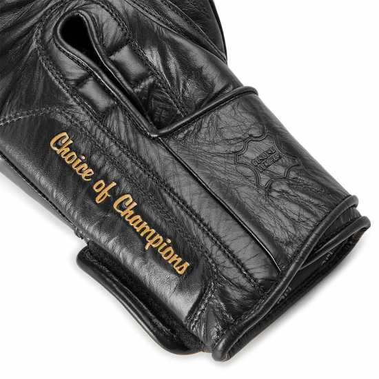 Everlast 1910 Pro Leather Hook And Loop Boxing Gloves Black 