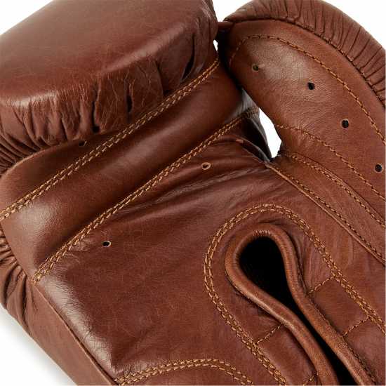 Everlast 1910 Pro Leather Hook And Loop Boxing Gloves Brown 
